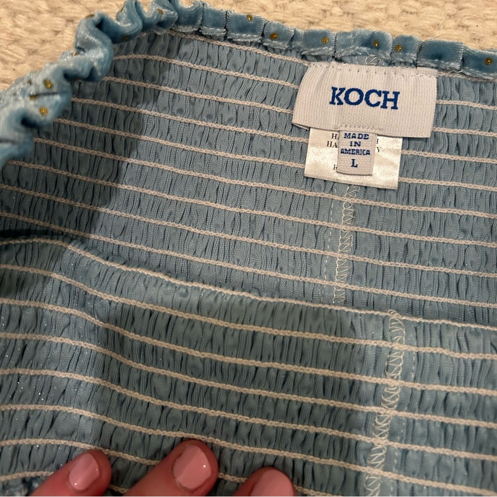 blue Koch erica skirt with gold sparkle specks - Picture 2 of 2